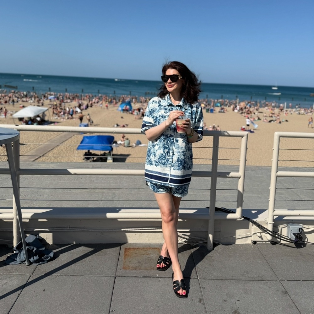 Printed Contrast Trim Shorts Sets size Small - Picture 6 of 6